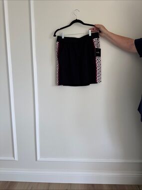 Belyn Key Black Mini Skort with Pink Leopard Side Panels